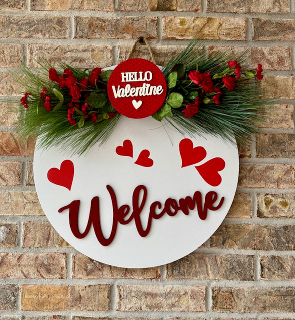 Love is in the Air! Hello Valentine Door Hanger