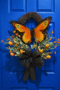 🦋 Vibrant Orange Butterfly Wreath