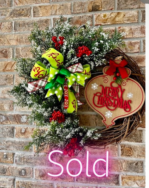 Christmas Ornament Flocked Wreath