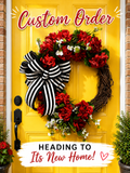 Custom Order-Vibrant Red Geranium Wreath
