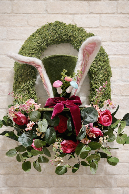 🐰 “Bunny Hat Blooms Wreath”