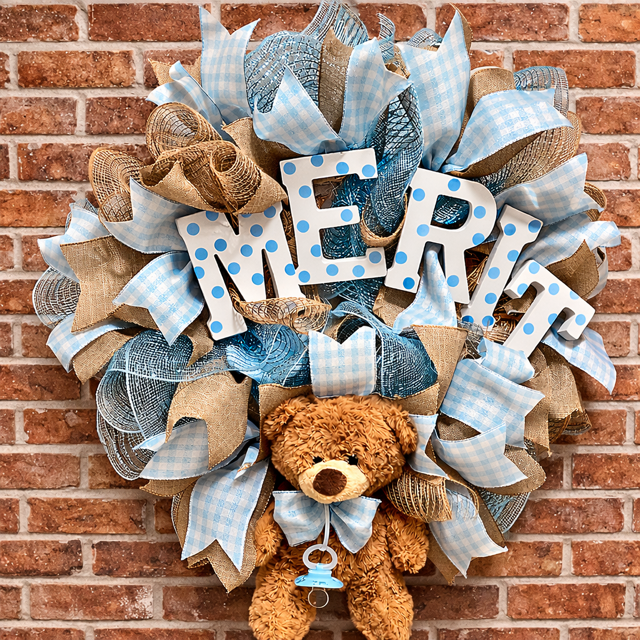 💙 “Sweet Little Boy on the Way” Wreath